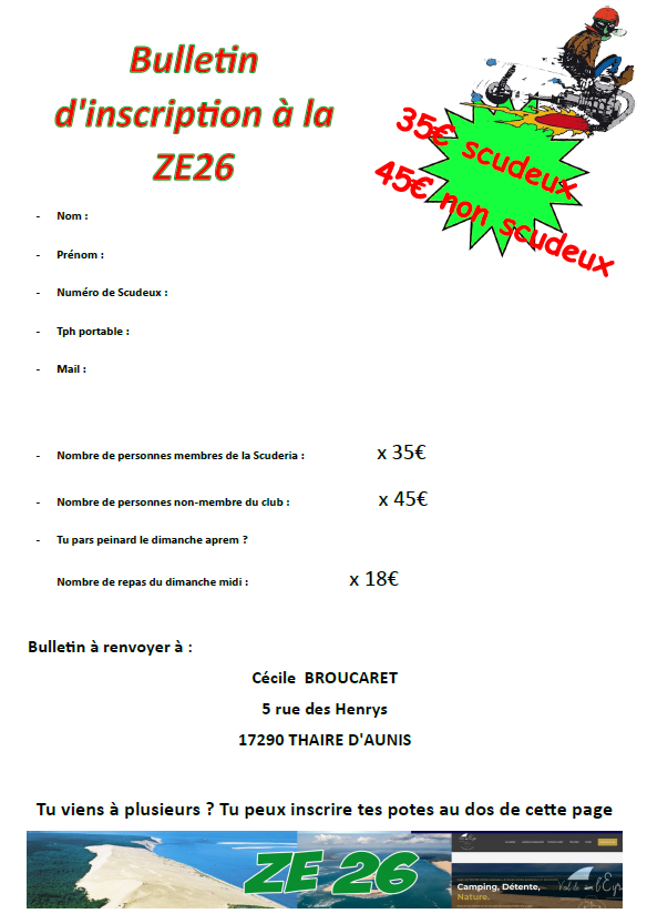 inscription ze26